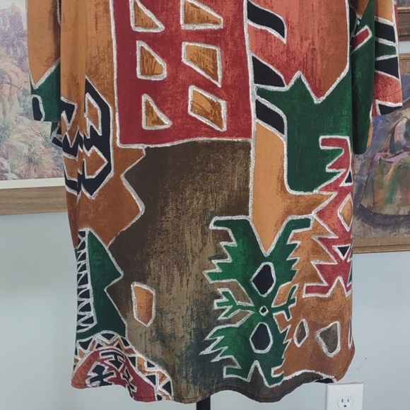 Caliché Brown Green Tribal Abstract - Picture 6 of 13